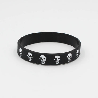 Black White Bracelets&Bangles Hiphop Skeleton Band Women Men SH365