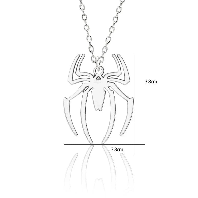 Kpop Fashion Spider Halloween Pendants Round Cross Chain Mens Necklaces Silver Color Neck Chain Gothic Couple Streetwear Gifts - Giftcare 