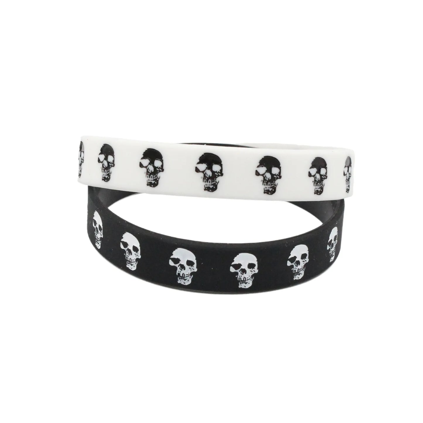 Black White Bracelets&Bangles Hiphop Skeleton Band Women Men SH365