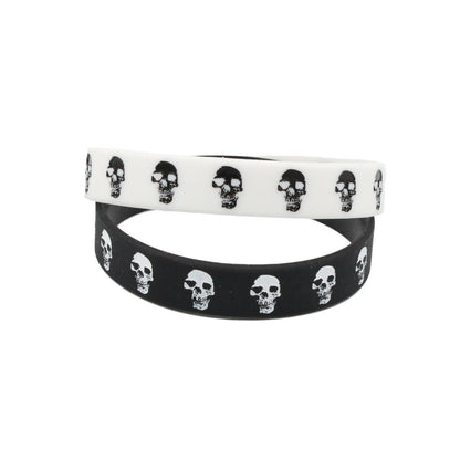 Black White Bracelets&Bangles Hiphop Skeleton Band Women Men SH365