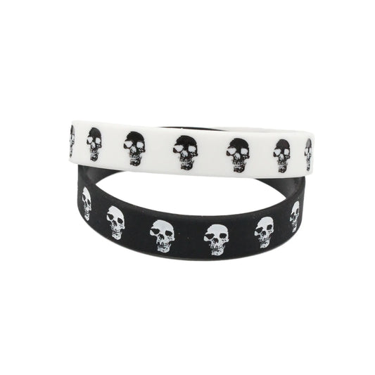 Black White Bracelets&Bangles Hiphop Skeleton Band Women Men SH365