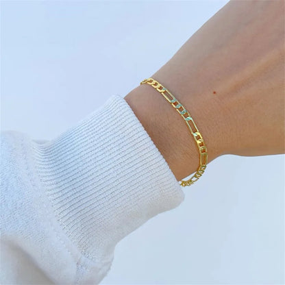 Gold Color Bracelet Stainless Steel Twist Cuban Chain Bracelet for Women Chain Bracelet Jewelry Gifts Wholesale Dropshipping - Giftcare 