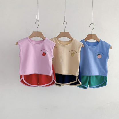 MILANCEL 2023 Summer Baby Clothing Set Toddler Girs Vest And Shorts Boys Suits Infant Girls Clothes Suit - Giftcare 