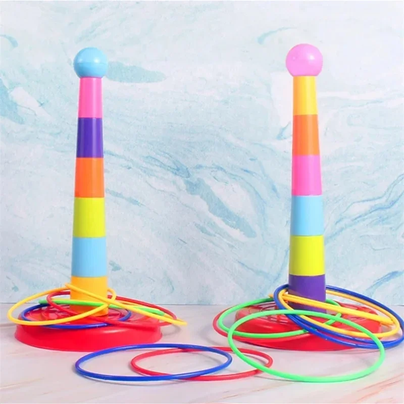 Children Throw Circle Game Ferrule Stacked Toys Fun Indoor Outdoor Parent-Child Interactive Circle Layers Early Education Gift