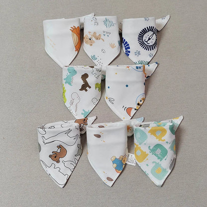 8 Pieces Baby Bibs Bandana Triangle Cotton Soft Infant Feeding Burp Cloth Newborn Teething Slaiva Towel Boy Girl Accessories