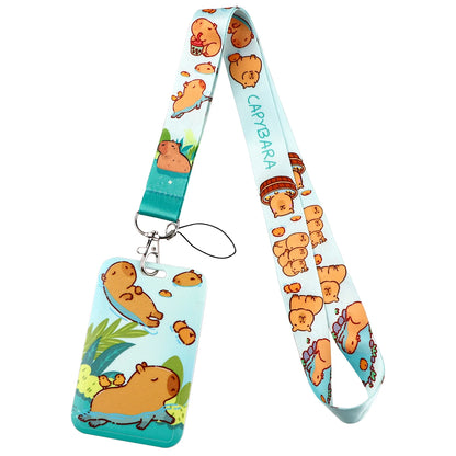 Cute Capybara Lanyard for Key Neck Strap lanyard Card ID Badge Holder Key Chain Key Holder Keyring Accessories Holiday Gifts
