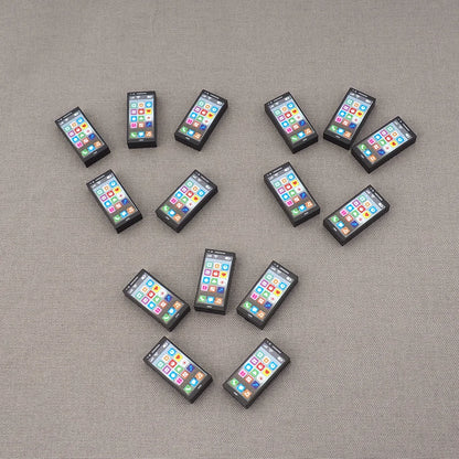 MOC 10PCS 3069 Modern Mobile Phone Printed Pattern Building Blocks Scene Matching Compatible Accessories DIY Toys Children Gifts