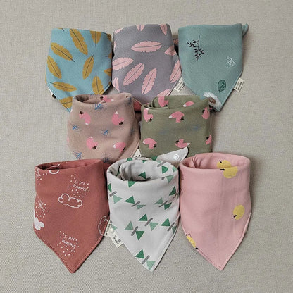 8 Pieces Baby Bibs Bandana Triangle Cotton Soft Infant Feeding Burp Cloth Newborn Teething Slaiva Towel Boy Girl Accessories