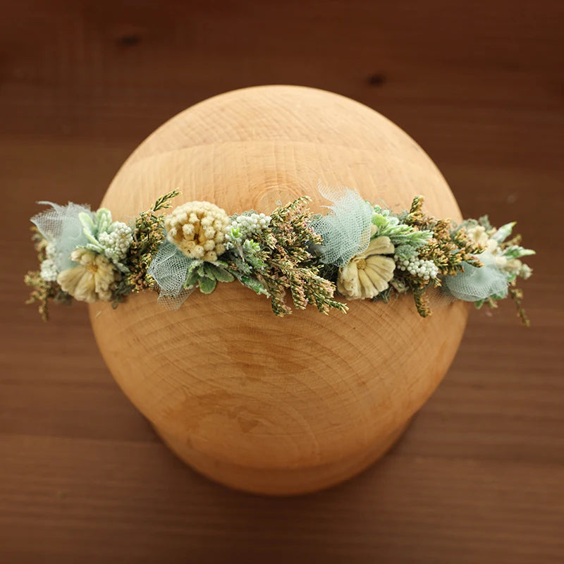 Baby Photography Accessories Full Moon Baby Artificial Flower Headband Decoration Adjustable Floral Headwear Newborn Photo Props