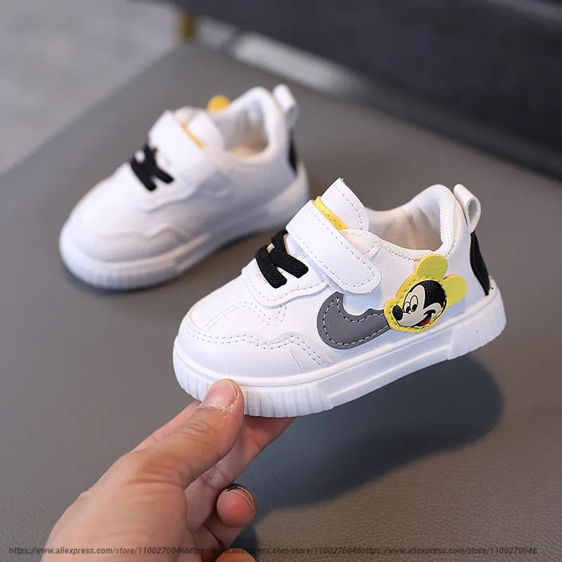 White Casual Shoes For Baby Boy Girl Brand Children Sneaker Mickey Mouse White Kids Sports Shoes Toddler Walking Shoes 0-3 Year - Giftcare 