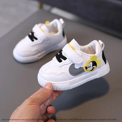 White Casual Shoes For Baby Boy Girl Brand Children Sneaker Mickey Mouse White Kids Sports Shoes Toddler Walking Shoes 0-3 Year - Giftcare 