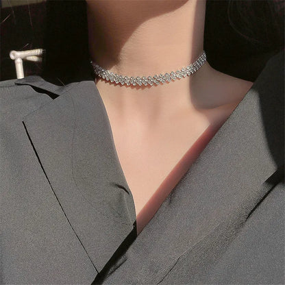 FYUAN Fashion Full Rhinestone Choker Necklaces for Women Geometric Crystal Necklaces Weddings Jewelry Party Gifts - Giftcare 