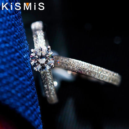 Wedding Ring, Excellent Round Brilliant Engagement Ring Band Set Large Design Kismis Accessories for Women Sizes 4 To 11