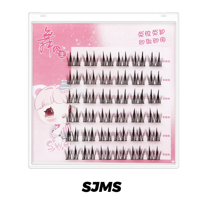 DINGSEN Self Adhesive Cluster Lashes 6 Rows Individual Eyelashes No Glue Needed Korean Makeup DIY Eye Lash Natural Eyelash