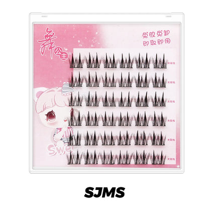 DINGSEN Self Adhesive Cluster Lashes 6 Rows Individual Eyelashes No Glue Needed Korean Makeup DIY Eye Lash Natural Eyelash