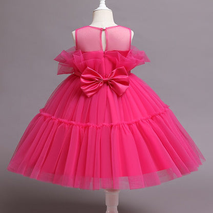 Baby Dress Girl 1st Birthday Dress For Baby Girl Dress Bowknot Princess Dresses Flower Girls Wedding Party Pink Dress - Giftcare 