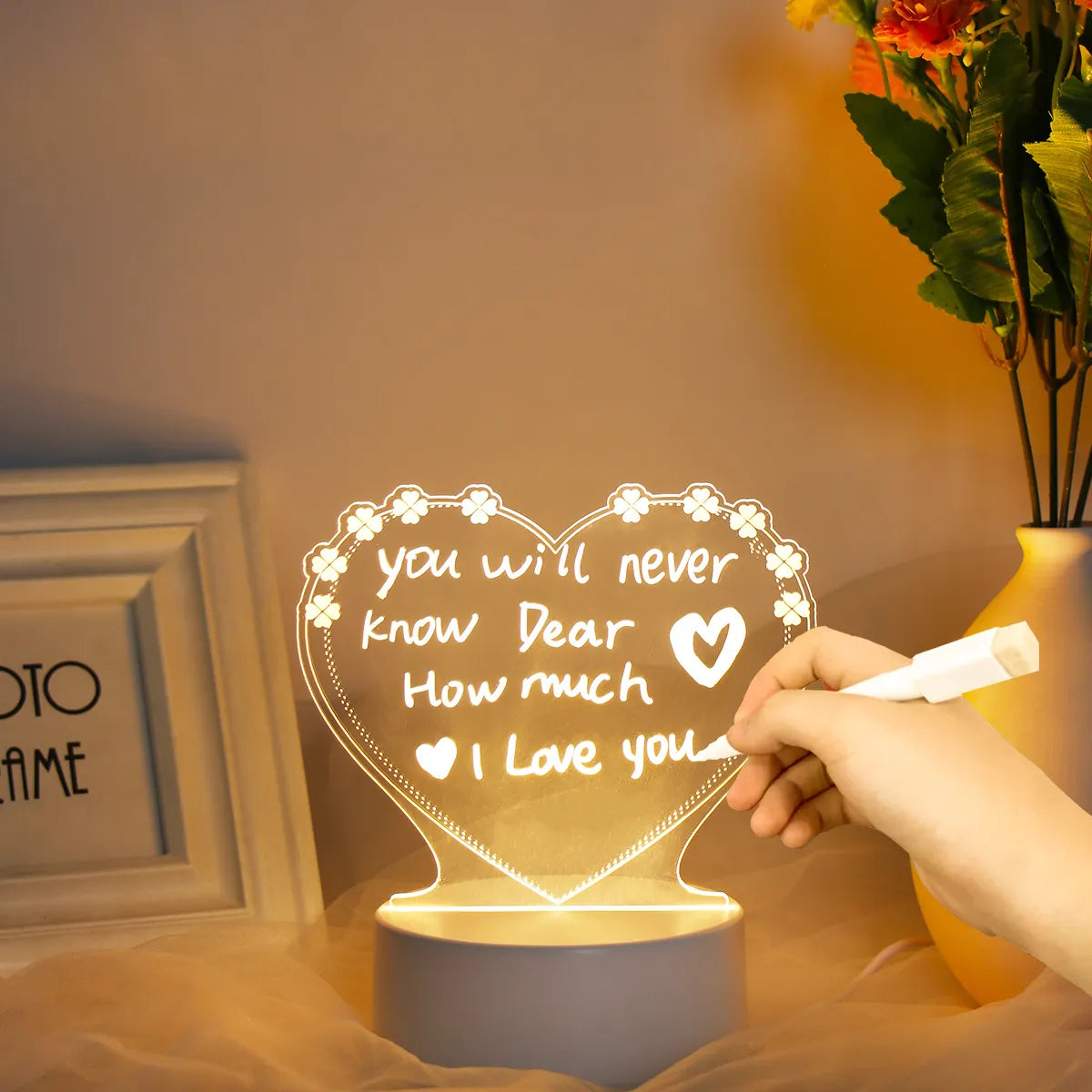 Note Board Creative USB Led Night Light Valentine's Day Gift Decor Nightlights Girlfriend Birthday Gift Wedding Decor Night Lamp - Giftcare 