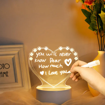 Note Board Creative USB Led Night Light Valentine's Day Gift Decor Nightlights Girlfriend Birthday Gift Wedding Decor Night Lamp - Giftcare 