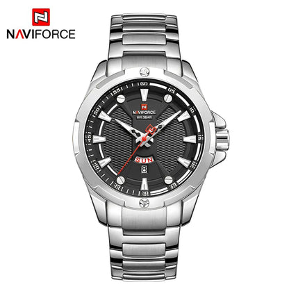 NAVIFORCE Fashion Luxury Gold Watch Men 2022 New Military Sport Quartz Wristwatch Casual Clock Stainless Steel Wateproof Watches - Giftcare 