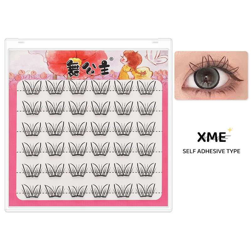 DINGSEN Self Adhesive Cluster Lashes 6 Rows Individual Eyelashes No Glue Needed Korean Makeup DIY Eye Lash Natural Eyelash