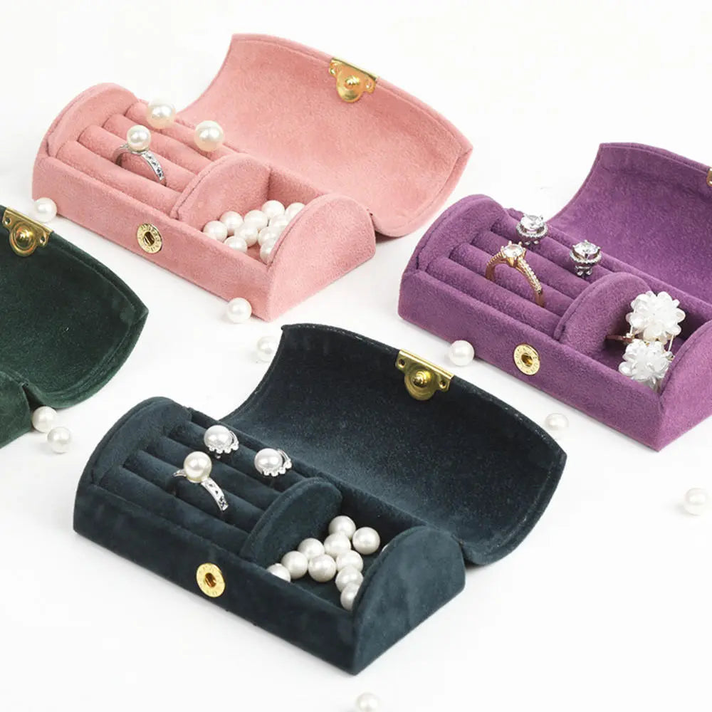 Mini Velvet Jewelry Organizer Box for Women Travel Portable Earrings Ring Necklace Storage Jewelry Packaging Display Box Joyero - Giftcare 