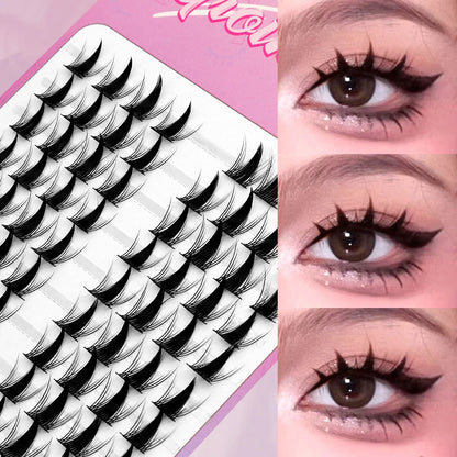 GROINNEYA  DIY Eyelashes Natural Eyelash extension Cluster Natural Look Individual Lashes Mixed Tray Lashes Cluster Lashes