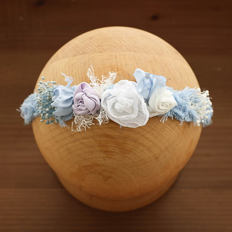 Baby Photography Accessories Full Moon Baby Artificial Flower Headband Decoration Adjustable Floral Headwear Newborn Photo Props