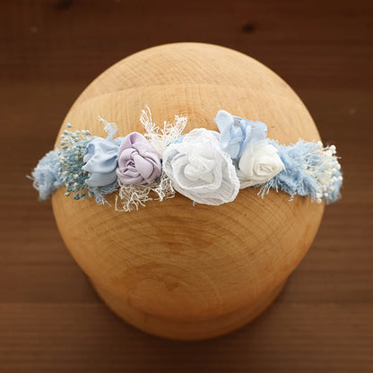 Baby Photography Accessories Full Moon Baby Artificial Flower Headband Decoration Adjustable Floral Headwear Newborn Photo Props