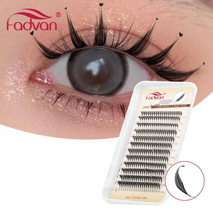 FADVAN D Curl Devil Comic Cartoon Spirit Style 8-14mm Heart Feather Spire Eyelash Extension Demon Tower Top 3D Light Lash