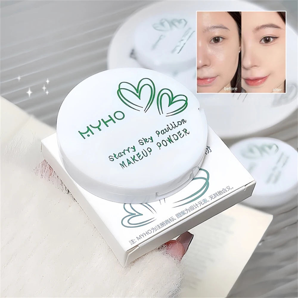 Oil Control Soft Focus Pressed Powder Matte Compact Lasting No Cakey Full Coverage Concealer Face Tightening Air Powder Makeup