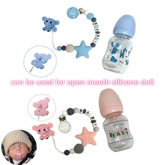 1 Set of Lovely Reborn Doll Accessories Pacifier&Feeding Bottles Reborn Baby Doll Supplies Dummy For New Reborn Baby Doll Toys