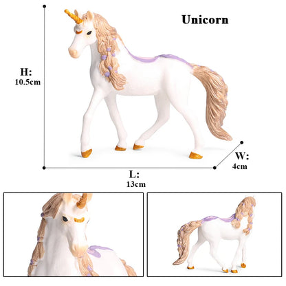 Oenux Fairy Tale Fly Horse Mythical Alpaca Elf Pegasus Action Figures Animal Model Collection Cute Girl Birthday Gift Kids Toy
