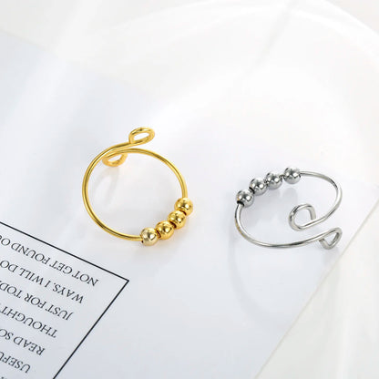 Skyrim Stainless Steel Rotate Beads Anxiety Rings Adjustable Stress Relief Fidget Rings For Women Men 2022 Fashion Jewelry Gift.Free Shipping - Giftcare 