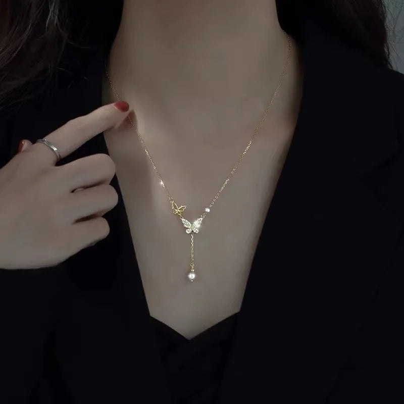 Fashion Silver Color Girls Hammer pattern Love Necklace