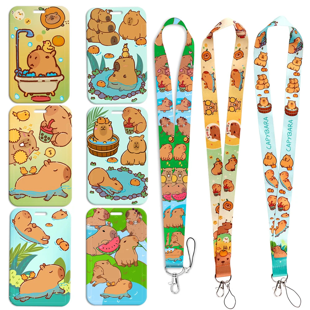 Cute Capybara Lanyard for Key Neck Strap lanyard Card ID Badge Holder Key Chain Key Holder Keyring Accessories Holiday Gifts