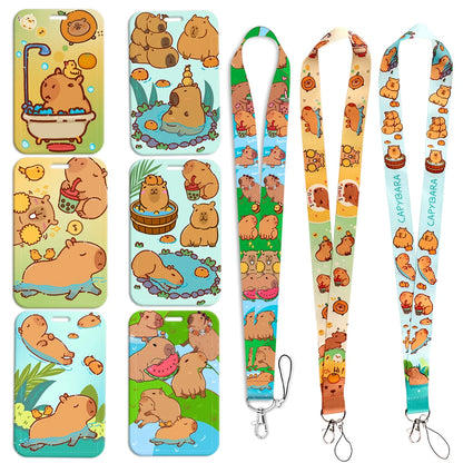 Cute Capybara Lanyard for Key Neck Strap lanyard Card ID Badge Holder Key Chain Key Holder Keyring Accessories Holiday Gifts