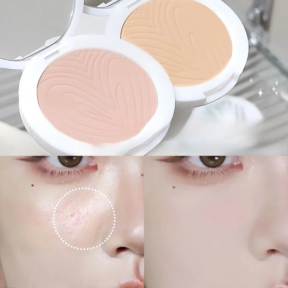 Oil Control Soft Focus Pressed Powder Matte Compact Lasting No Cakey Full Coverage Concealer Face Tightening Air Powder Makeup