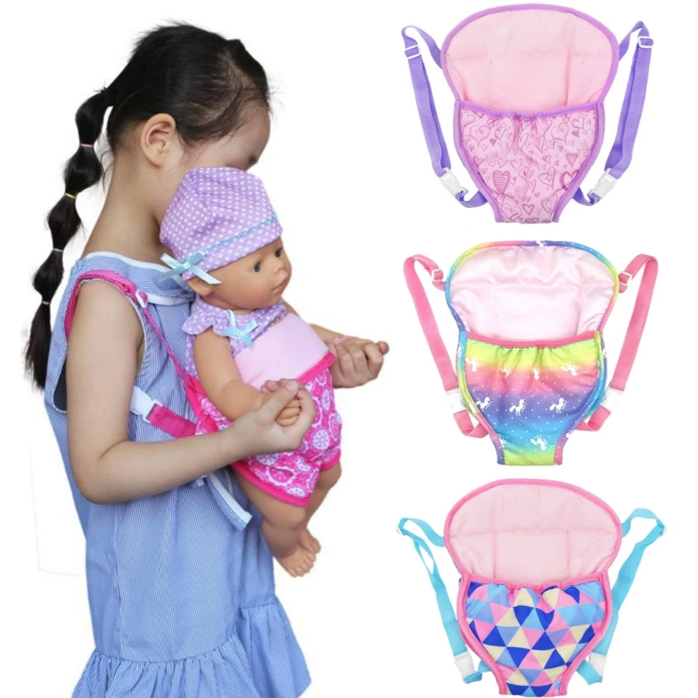 Baby Doll Plush Carrier Backpack Doll Accessories Front/Back Carrier With Straps 43cm Newborn Doll Accessories Outgoing Packets