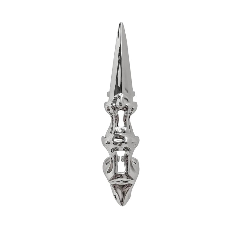 Punk Metal exoskeleton index finger joint Bone Ring Gothic Rock Machinery Fingertip Ring Long Finger Rings Cosplay Jewelry Gift