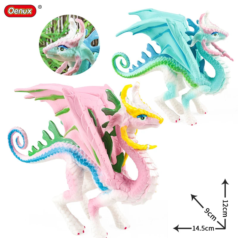 Oenux Fairy Tale Fly Horse Mythical Alpaca Elf Pegasus Action Figures Animal Model Collection Cute Girl Birthday Gift Kids Toy
