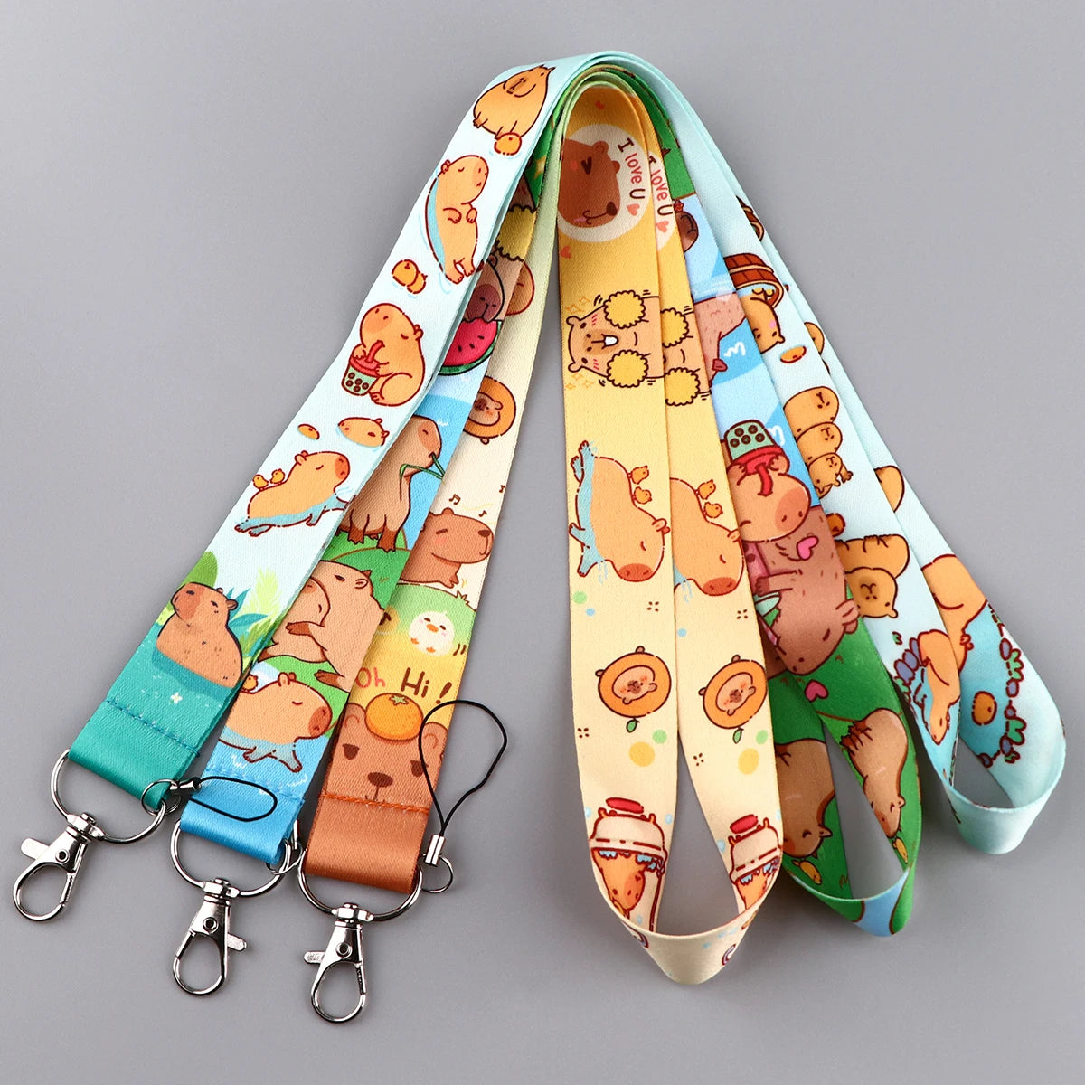 Cute Capybara Lanyard for Key Neck Strap lanyard Card ID Badge Holder Key Chain Key Holder Keyring Accessories Holiday Gifts