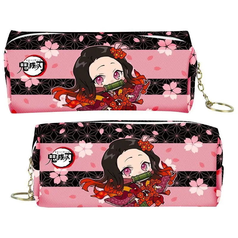 demon slayer cartoon animation peripheral pencil case stationery box pencil coin purse PU zipper Nezuko Mitsuri Butterfly Ninja