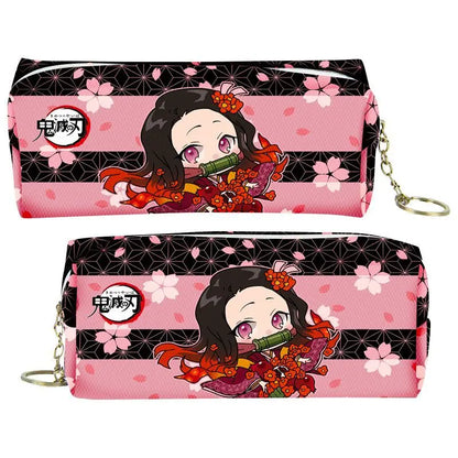 demon slayer cartoon animation peripheral pencil case stationery box pencil coin purse PU zipper Nezuko Mitsuri Butterfly Ninja