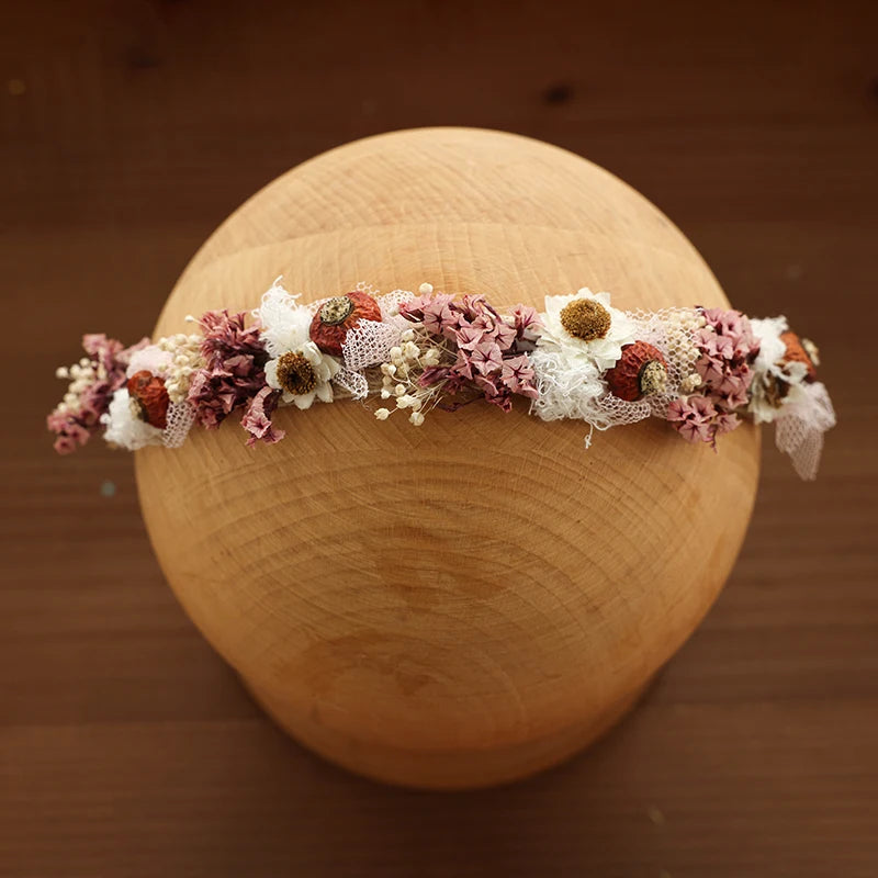 Baby Photography Accessories Full Moon Baby Artificial Flower Headband Decoration Adjustable Floral Headwear Newborn Photo Props