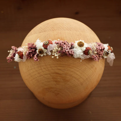 Baby Photography Accessories Full Moon Baby Artificial Flower Headband Decoration Adjustable Floral Headwear Newborn Photo Props