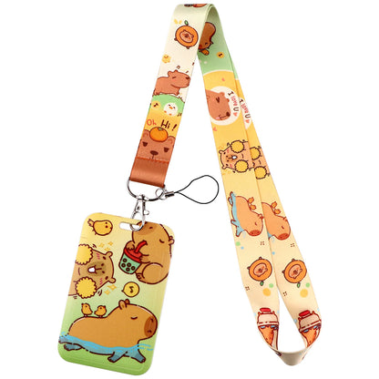 Cute Capybara Lanyard for Key Neck Strap lanyard Card ID Badge Holder Key Chain Key Holder Keyring Accessories Holiday Gifts