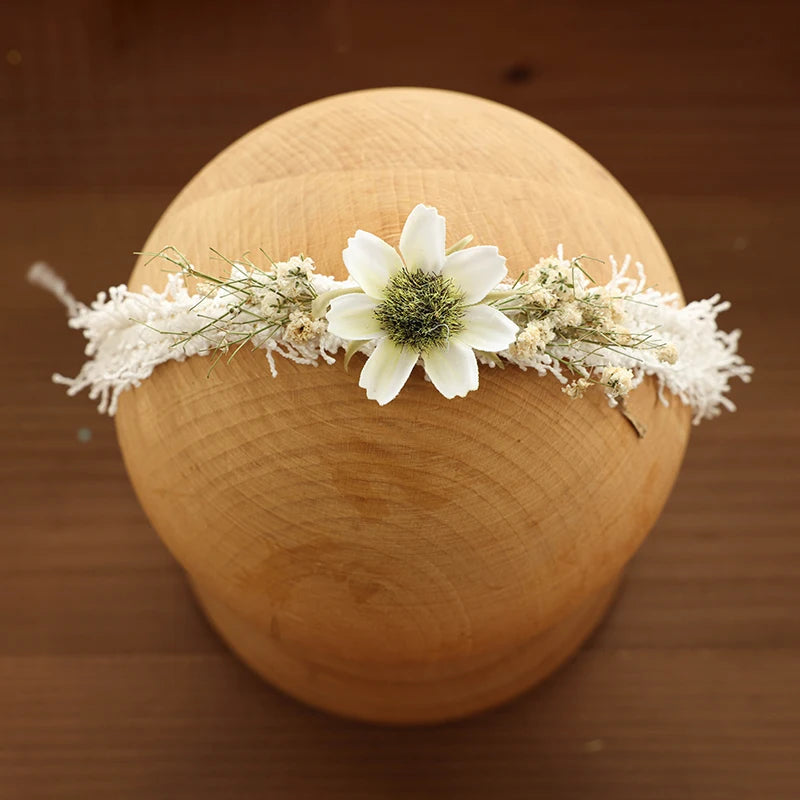 Baby Photography Accessories Full Moon Baby Artificial Flower Headband Decoration Adjustable Floral Headwear Newborn Photo Props