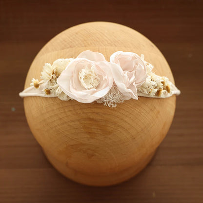 Baby Photography Accessories Full Moon Baby Artificial Flower Headband Decoration Adjustable Floral Headwear Newborn Photo Props