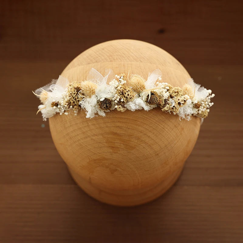 Baby Photography Accessories Full Moon Baby Artificial Flower Headband Decoration Adjustable Floral Headwear Newborn Photo Props