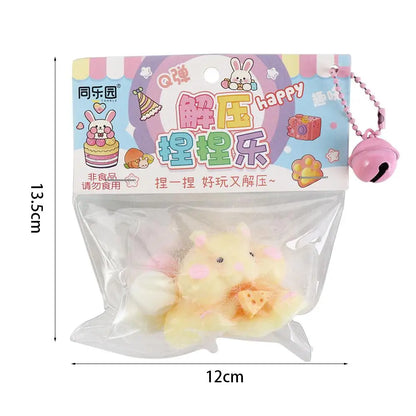 Cute Taba Squishy Hamster Squeeze Toy Cartoon Fidgets Toy Funny Plush Pinch Decompression Toy Stress Relief For Kids Adults Gift